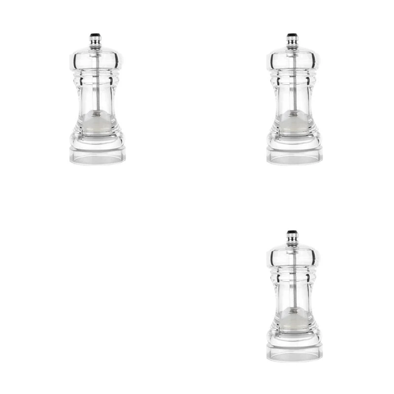 T19C 3X Pepper Grinder-Acrylic Salt And Pepper Shakers Adjustable Coarseness By Ceramic Rotor Kitchen Accessories S