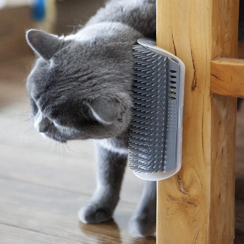Extended (6.1Inch) 2 Pack Cat Self Groomer For Indoor Cats Cat Face Scratchers Wall Corner Self Grooming Cat Brush-AT35