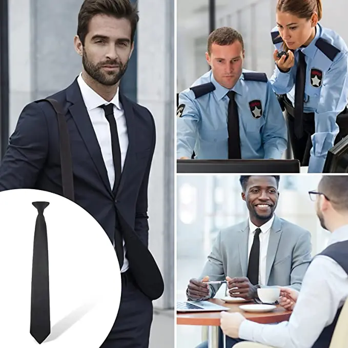 Fashion Tie Pre-tied Clip-on Ties Security Doorman Necktie Uniforms Clothes Accessory for Wedding Engagement Official