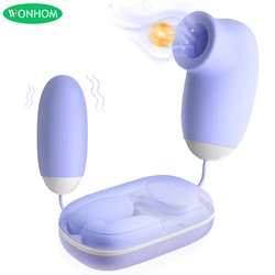 Egg Vibrator Sucking Vagina Nipple Sucker Mini Magic Box G Spot Bullets Vibrating Massager Female Masturbator Sex Toys for Women