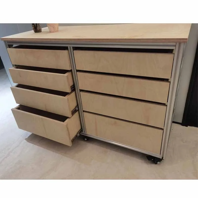Italian Birch Ocean Board Sideboard Storage Cabinet Minimalist Modern Solid Wood 8-Drawer Chest Bedroom Storage Multi-Tier