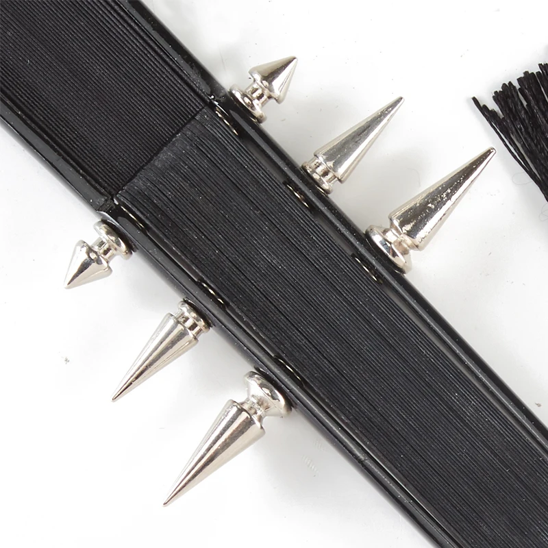 Leque Steampunk Preto Rebite Leque de Mão Gótico Performing Adereços Cospaly Hans