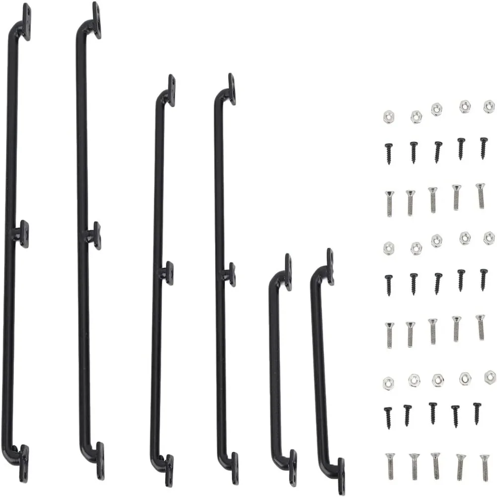 3 pairs Iron RC Car Body Shell Handrail Black Sturdy Metal Body Shell Handrail Durable for For AXIAL、For HSP、For HPI