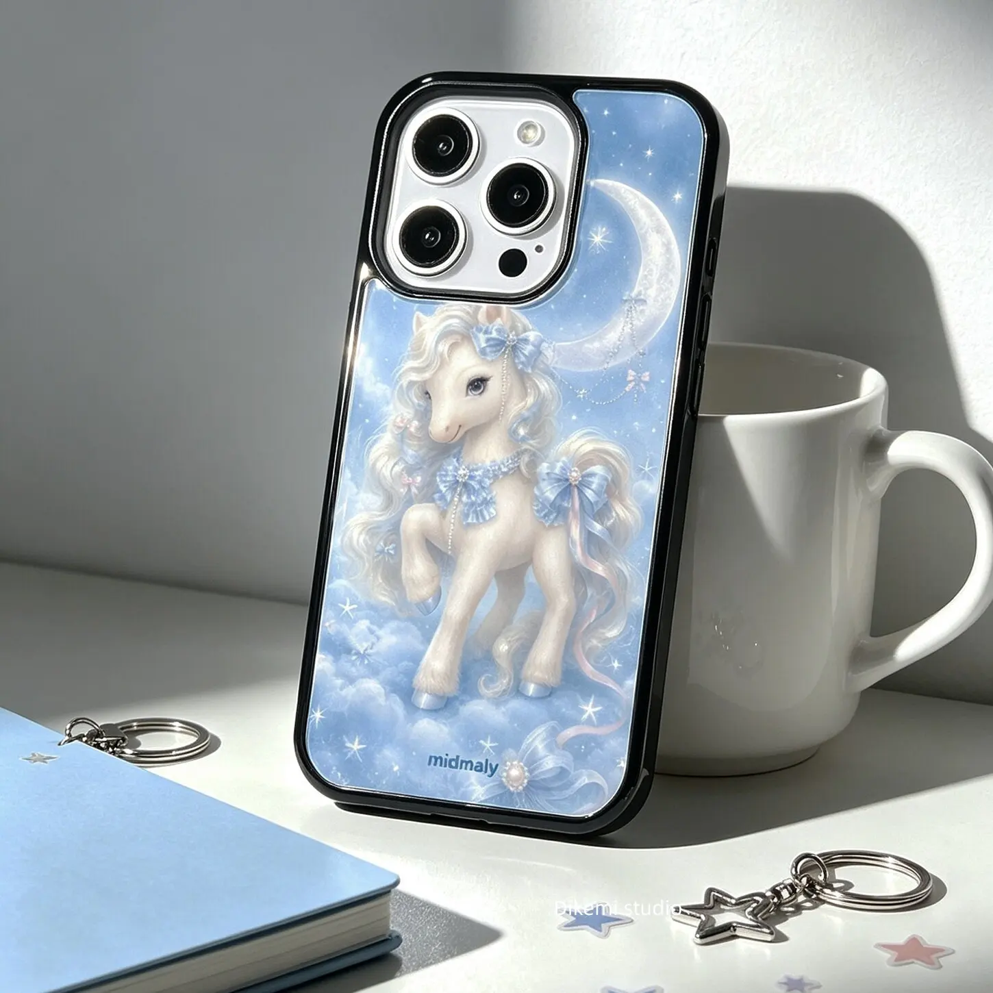 Retro Y2K Sweetheart Dreamy Blue Star Moon Pony Cute Phone Case For Samsung 26 25 24 23 22 FE Ultre Plus Edge Cute Korean Cover