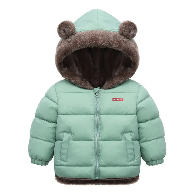 Kids Cotton Clothing Thickened Down Girls Jacket Baby Children Winter Warm Coat Zipper Hooded Costume Boys Outwear