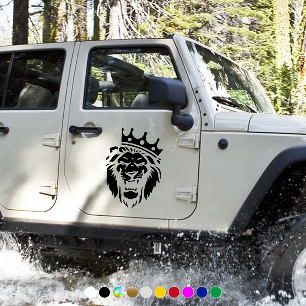 Majestic Lion Crown Car Sticker  waterproof Vinyl Decal Sticker Car Parts Tunning