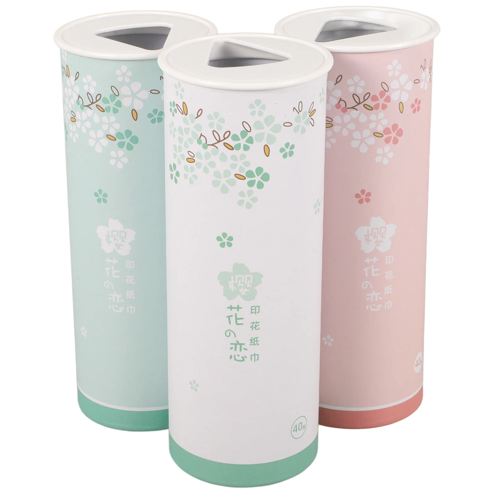 

3Pcs Car Tissue Holder Cylinder Round Design Portable Desktop Tissue Box for Travel Car Office Home Use Cute Tissues