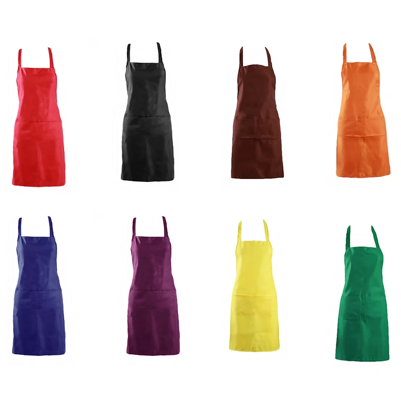 Cotton Polyester Blend Anti-wear Kitchen Apron Cooking Kitchen Aprons For Woman Waiter Cafe Shop BBQ Hairdresser Aprons