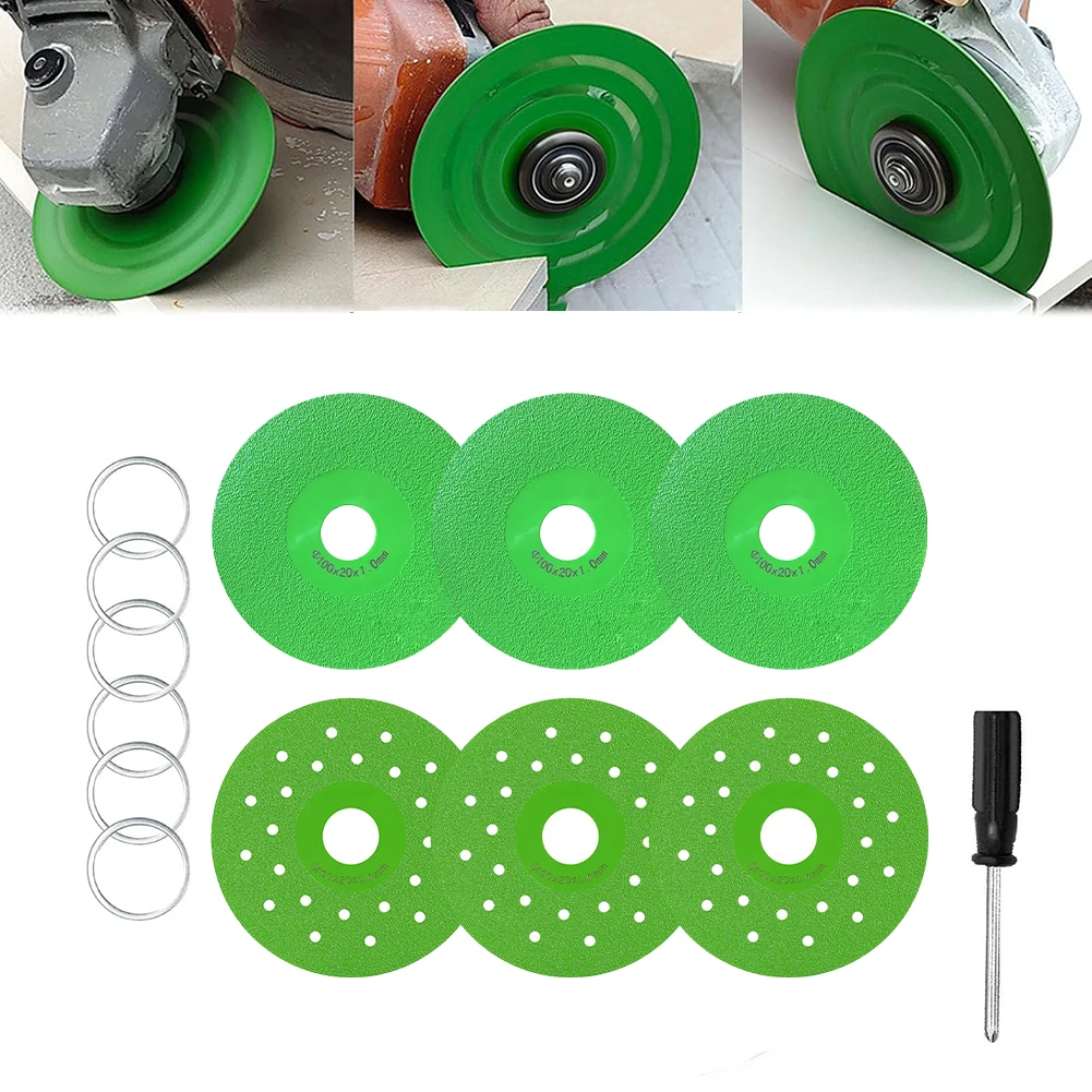 

6 шт. алмазный отрезной диск, шлифовальный круг, режущая стеклянная плитка, мраморная пила, полировка, режущее лезвие, шлифовальный круг, диск