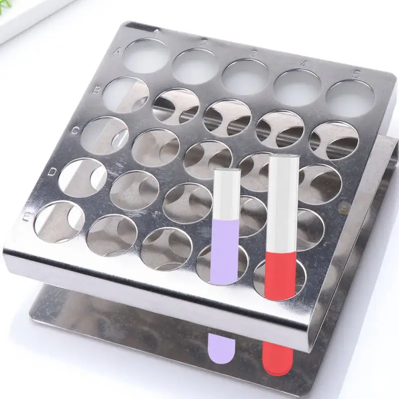 Vents Test Tube Rack Holder Thickened Centrifuge Tube Organizer School Laboratory Supplies Test Stand Silver