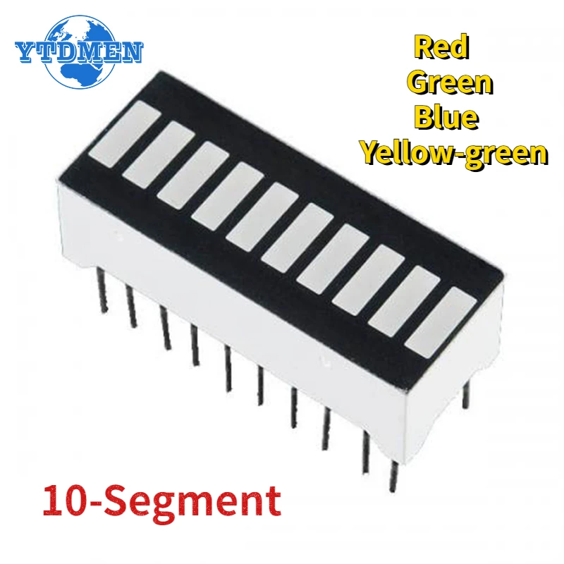 5/10pcs 10-segment Light Bar Led Display Module Red/Green/Blue/yellow-green LED Digital Tube 20 Pins LEDs Displays for Arduino