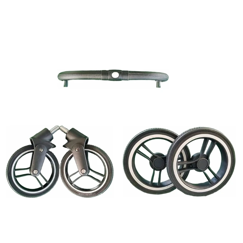 

Baby Pram Wheel Set Reliable Rubber and Metal Stroller Replacement Front Armrest for Yoya Dearest