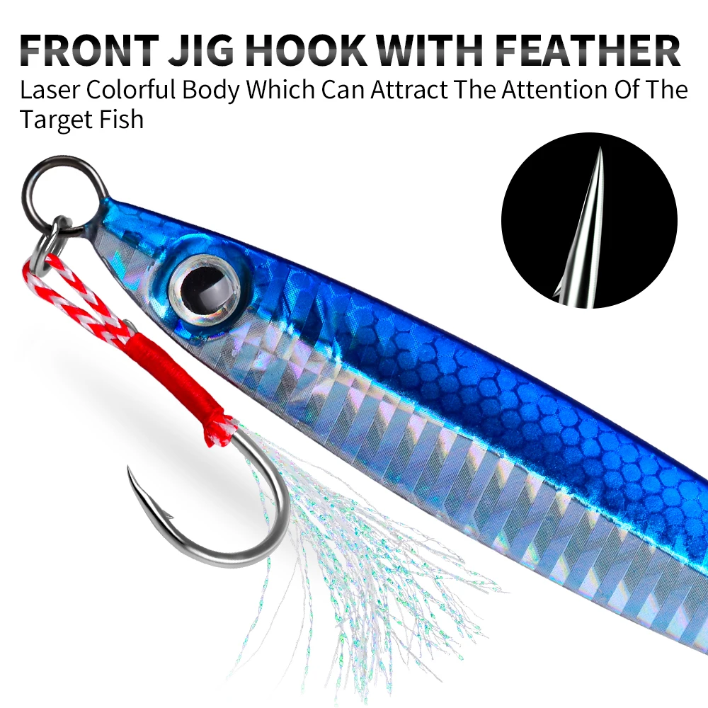 PROBEROS 5Pcs 3D Eyes Metal Jig Lure, Bionic Bait