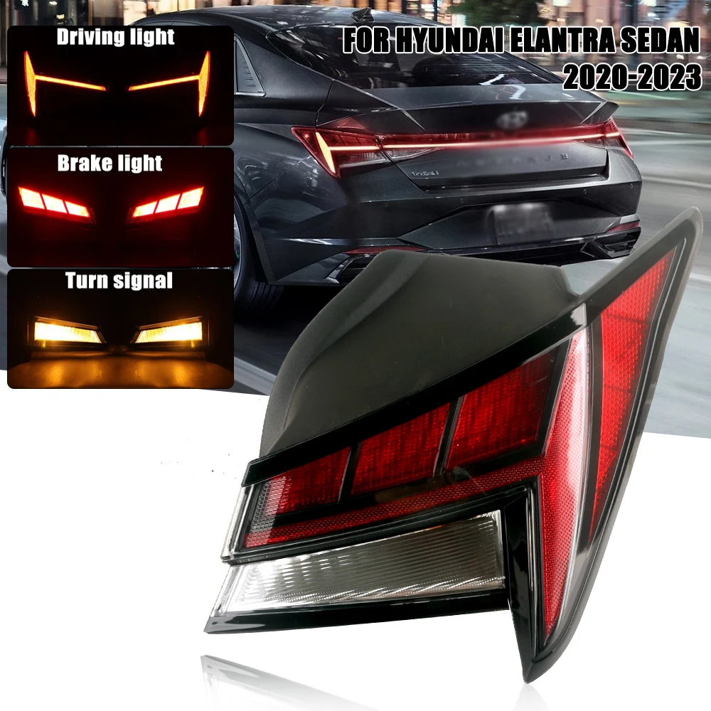 

LED Rear Tail Light For Hyundai Elantra Sedan 2020 2021 2022 2023 Car Signal Brake Lamp Bumper Warning Light