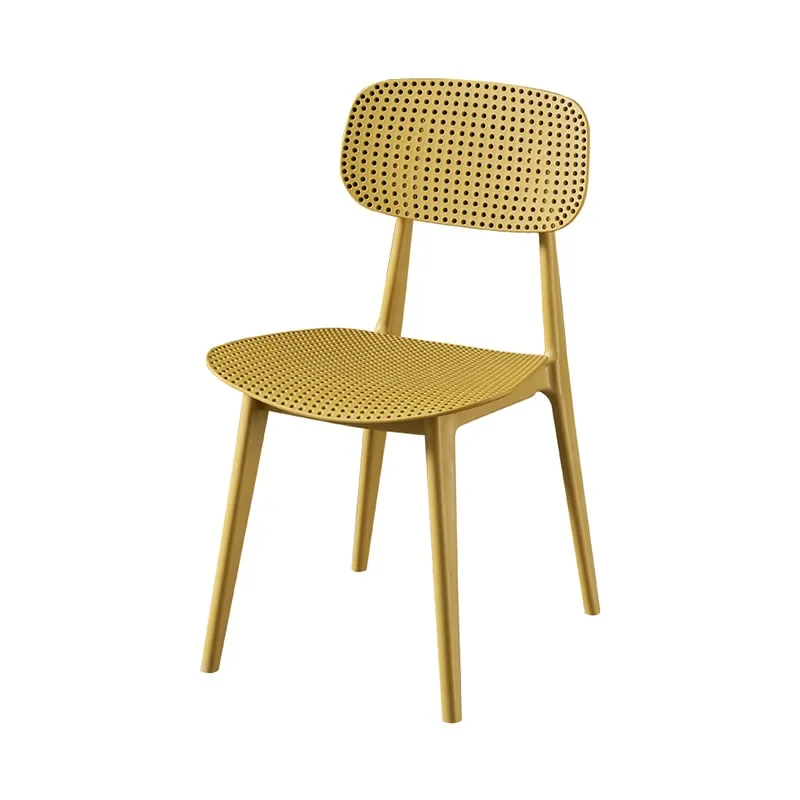Simple stackable plastic dining chair, one-piece ergonomic back chair, cafeteria chair, 5 fast food chairs