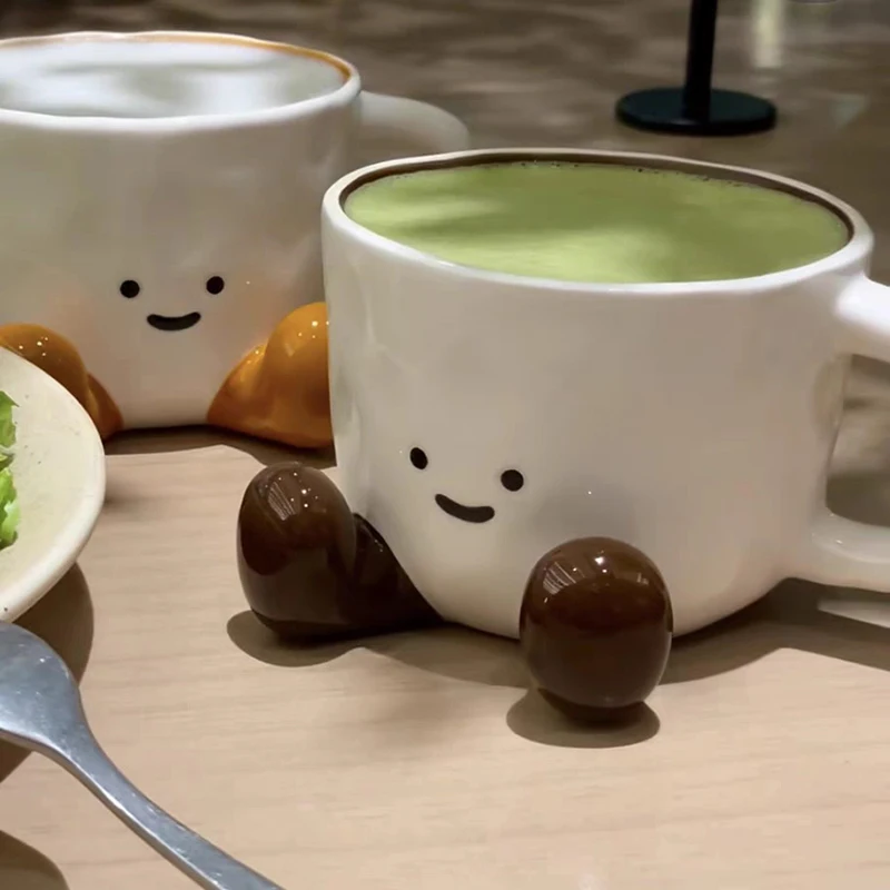 Mug Keramik Kawaii Cangkir Kopi Minat Dispenser Air Lucu Aksesori Dapur Mug Susu Dekorasi Rumah Bernilai Tinggi Hadiah Liburan