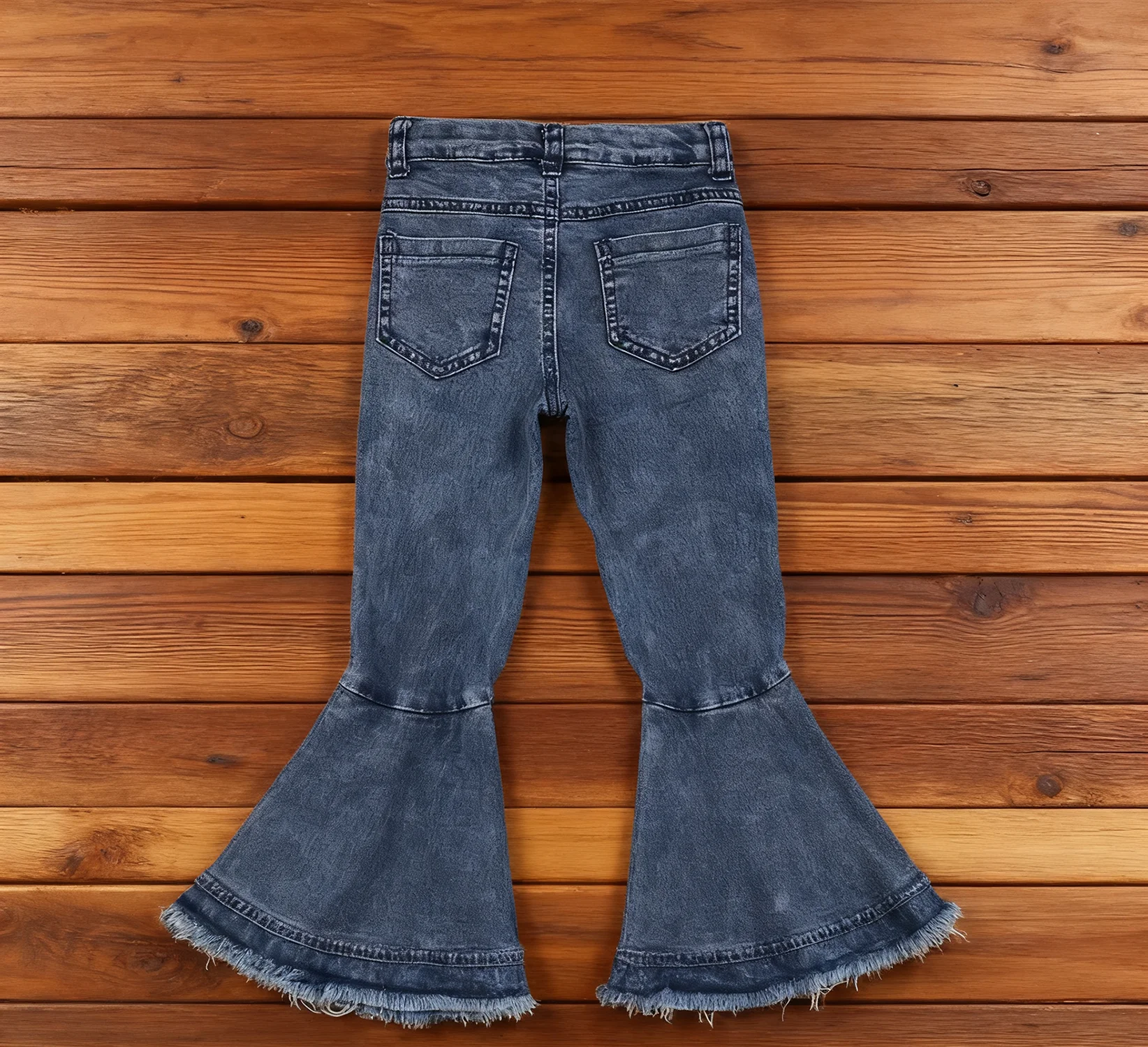 Z1027-13 P0676 Kids Girls Fall Clothes Baby Bell Bottom Pants Children Jeans