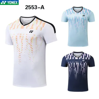 YONEX 2024 New Badminton Jersey Men's and Women's Short-sleeved T-shirt Quick Dry Sports Top Children's Training Clothes