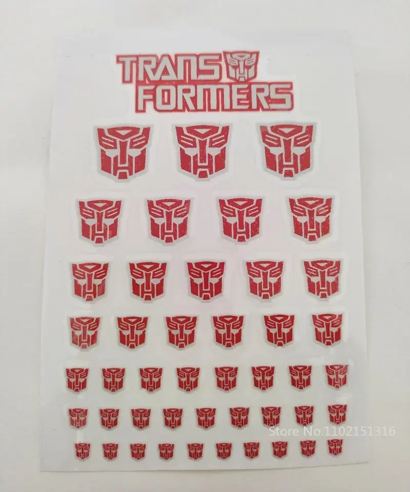 Brinquedos de transformação Anime Decepticons, Autobots, G1 Symbol Decal, Cena DIY Personalizada, Acessórios de Decoração, Boy Girl Gift