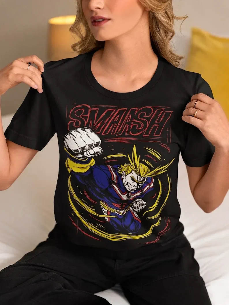 Hero's Fire Style  Streetwear  Japan Style  Unisex  100% Cotton All Might