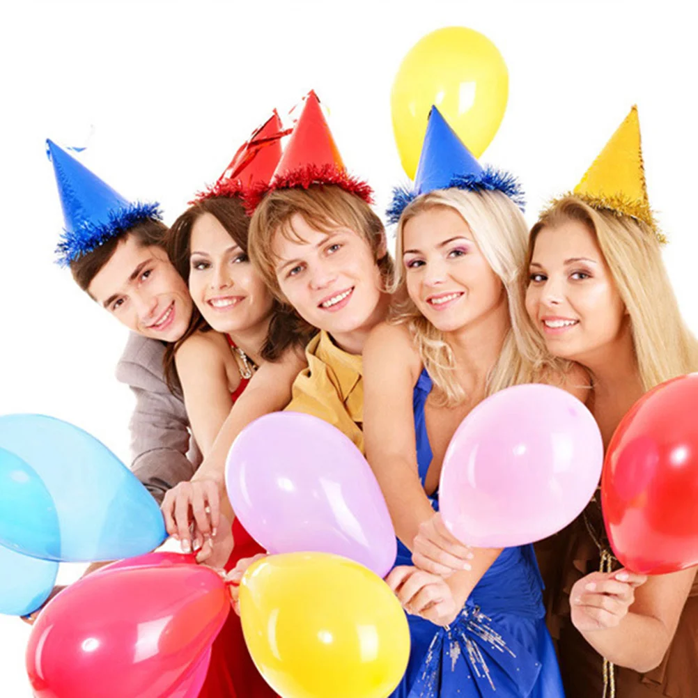 18pcs Birthday Party Cone Hats with Glittering Tassel for Kids and Adults (Mix Color) cone party hats