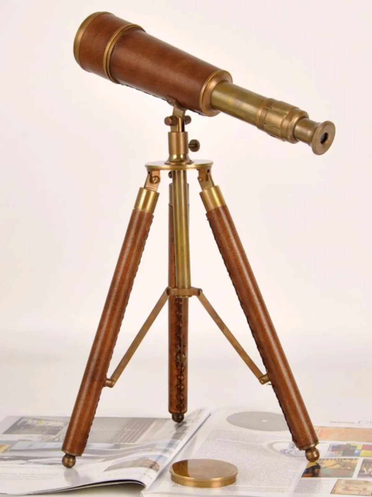 India imported American retro brass telescope home decoration model room ornament shelf display props