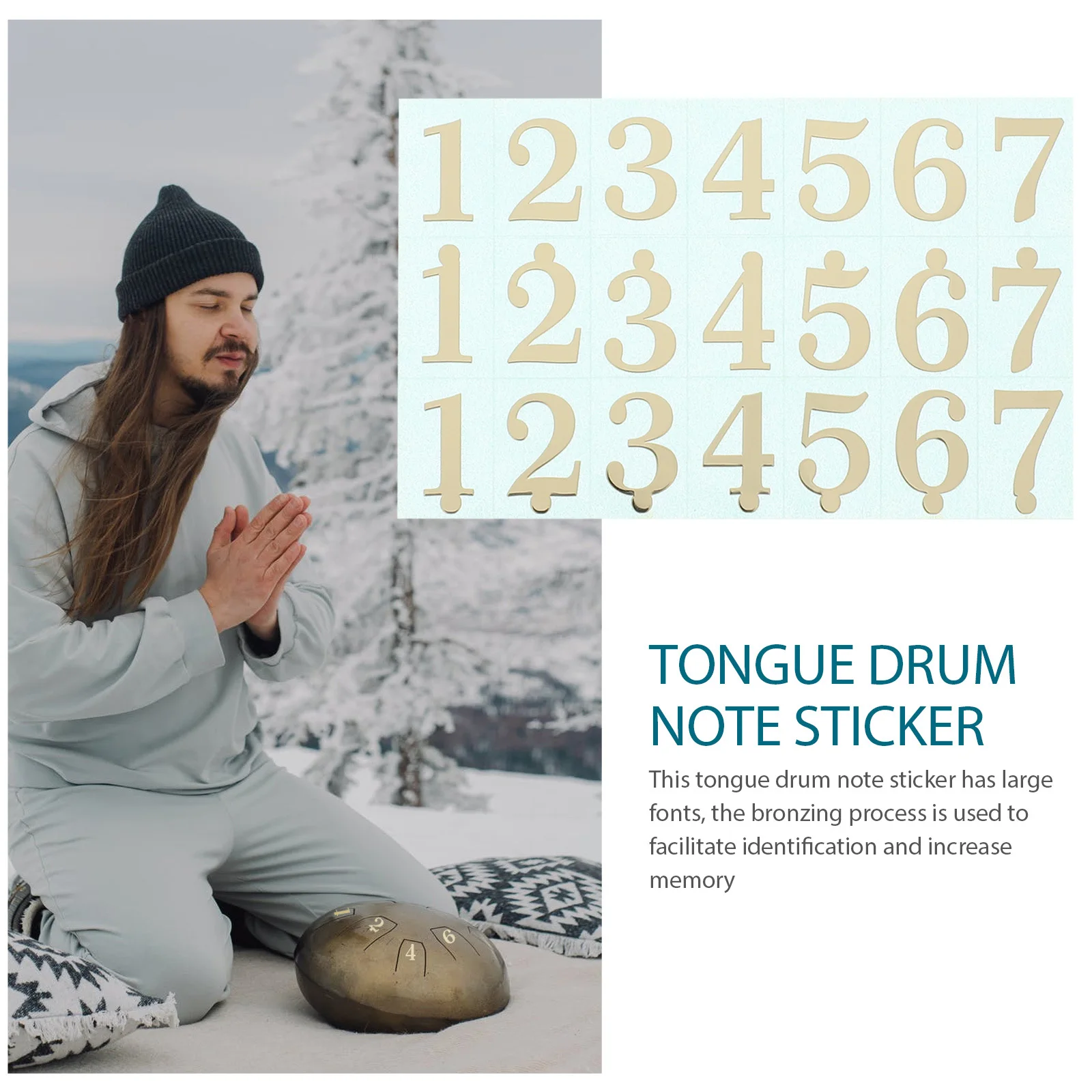 2 قطعة طبلة اللسان الكبيرة ملاحظة ملصقات الصوتية التسمية سميكة دائم لاصق سهلة تحديد أداة قرع المبتدئين