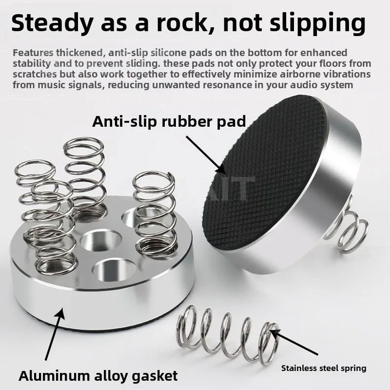Black Silver HIFI Shock Spikes Upgrade XSSH Audiophile Speaker Spike Audio CD Amplifier Spring Damping Stand Pad Isolation Feet