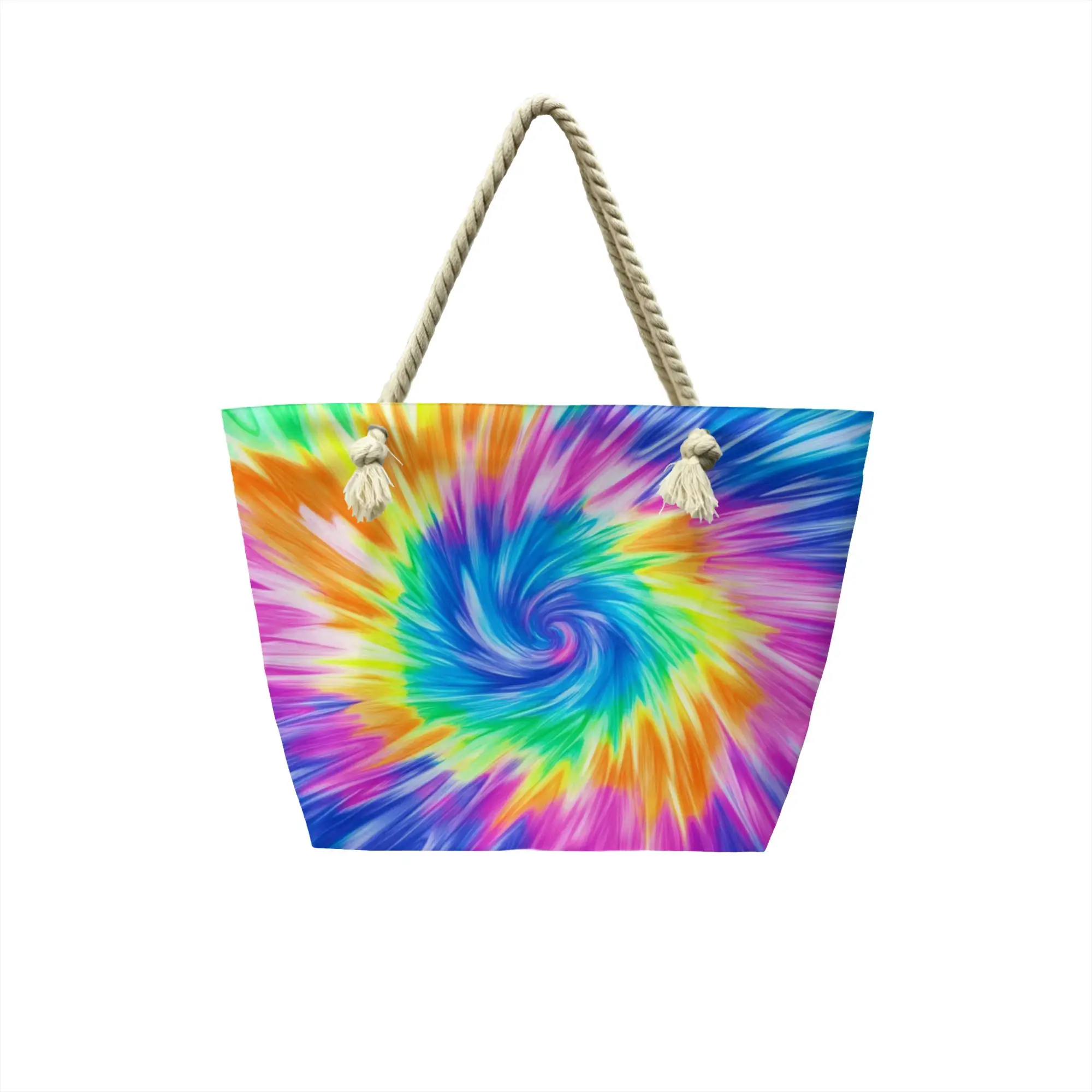 Tie Dye Grocery Shopping Tote Bags Women Kawaii Abstract Style Color Canvas Shopper Shoulder Bags Large Capacity Handbags