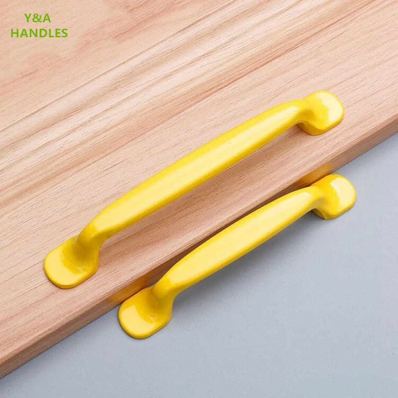 Handles Drawer Cabinet Furniture Kitchen Handles for Cabinet Knob Door Drawer Furniture Kitchen Knob Pink Yellow Aluminum