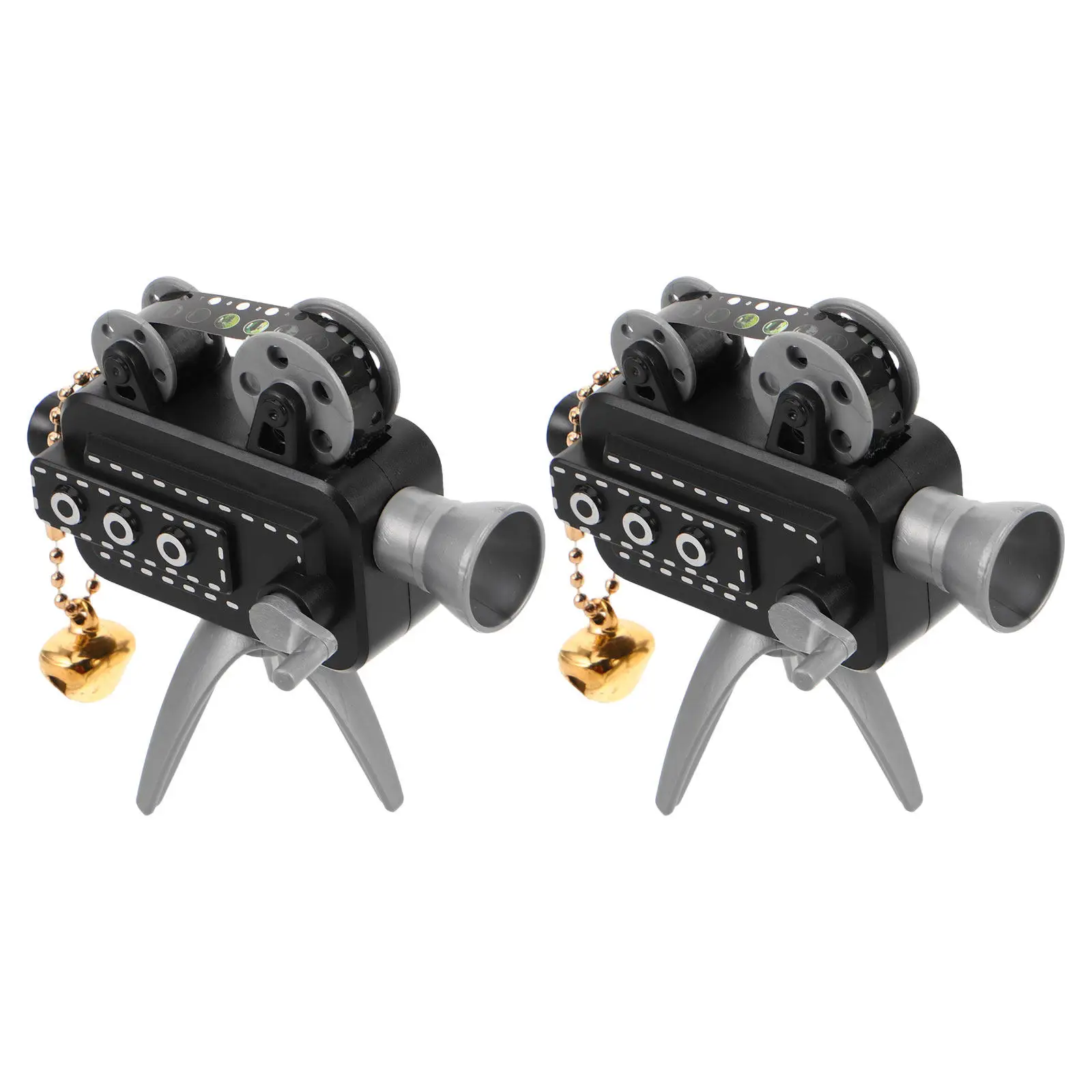 2Pcs Vintage Mini Movie Projector Sculpture Plastic Film Decor Cinema Ornament Desktop Decoration Movie Night Decor