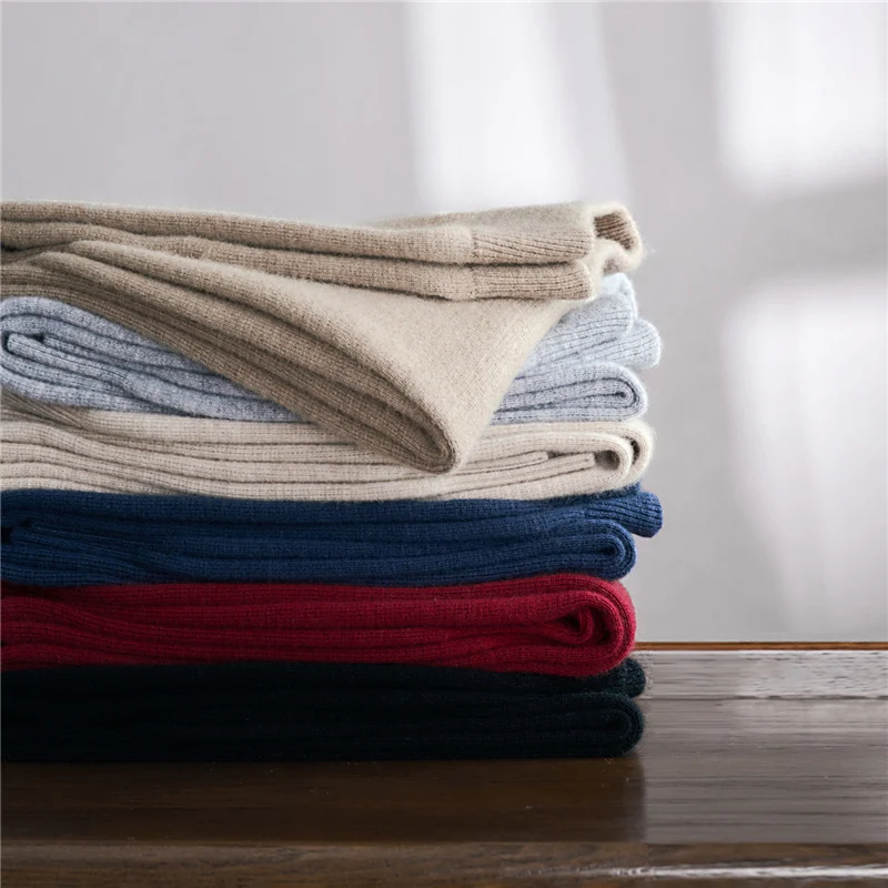 100% Cashmere Pants For Men Autumn Winter Thick Cashmere base layer Underpants Elasticated Waist Cashmere Knitted Trousers