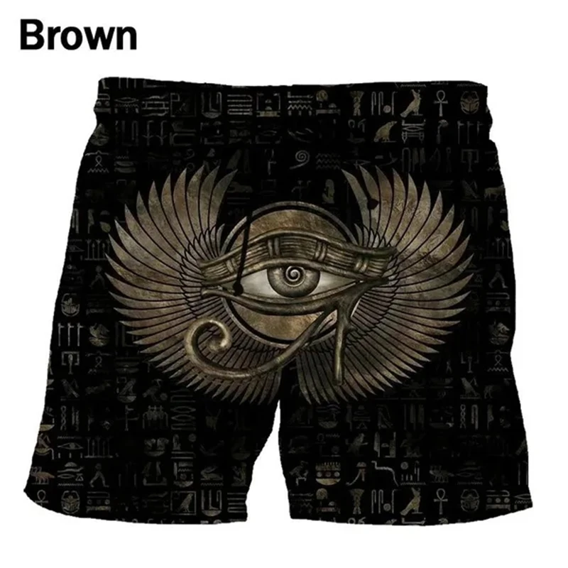 Eye of Horus 3d Print Shorts Summer Men\'s Fashion Street Egyptian Gods Casual Beach Shorts Swim Skateboard Sports Short Pants