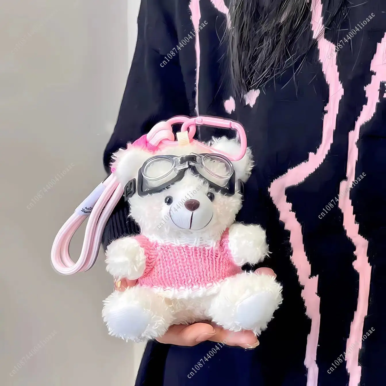 Cartoon Pilot Bär Bunte Kleidung Bär Anhänger Tasche Zubehör Kreative Kawaii Schlüsselbund Rucksack Zubehör Desktop Ornamente