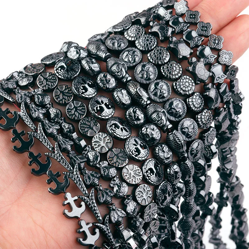 

1 Strand Multiple Shapes Hematite Beads Natural Stone Beads Black gallstone beads For Jewelry Making Diy Accessories Wholesale