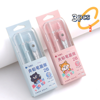 3 In 1 Metal Zinc Alloy Compasses Set,2B Pencil,Drawing Gauge,Removable Pencil,With Sharpener,Student Products 2218
