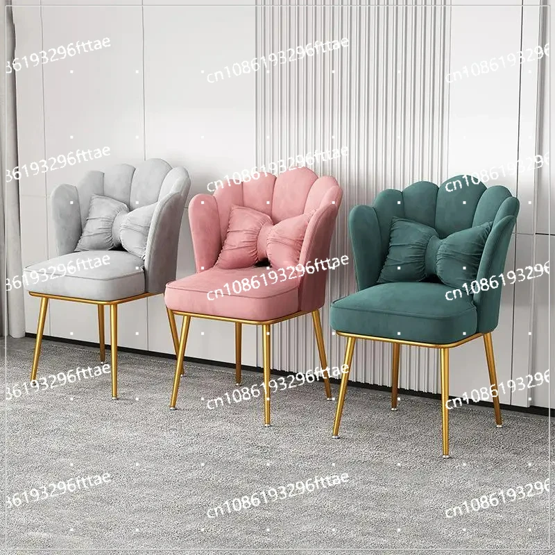 Modern Nordic Armchair Living Room Furniture Flannel Single Seat Sofas Bedroom Balcony Lounge Makeup Backrest Chair