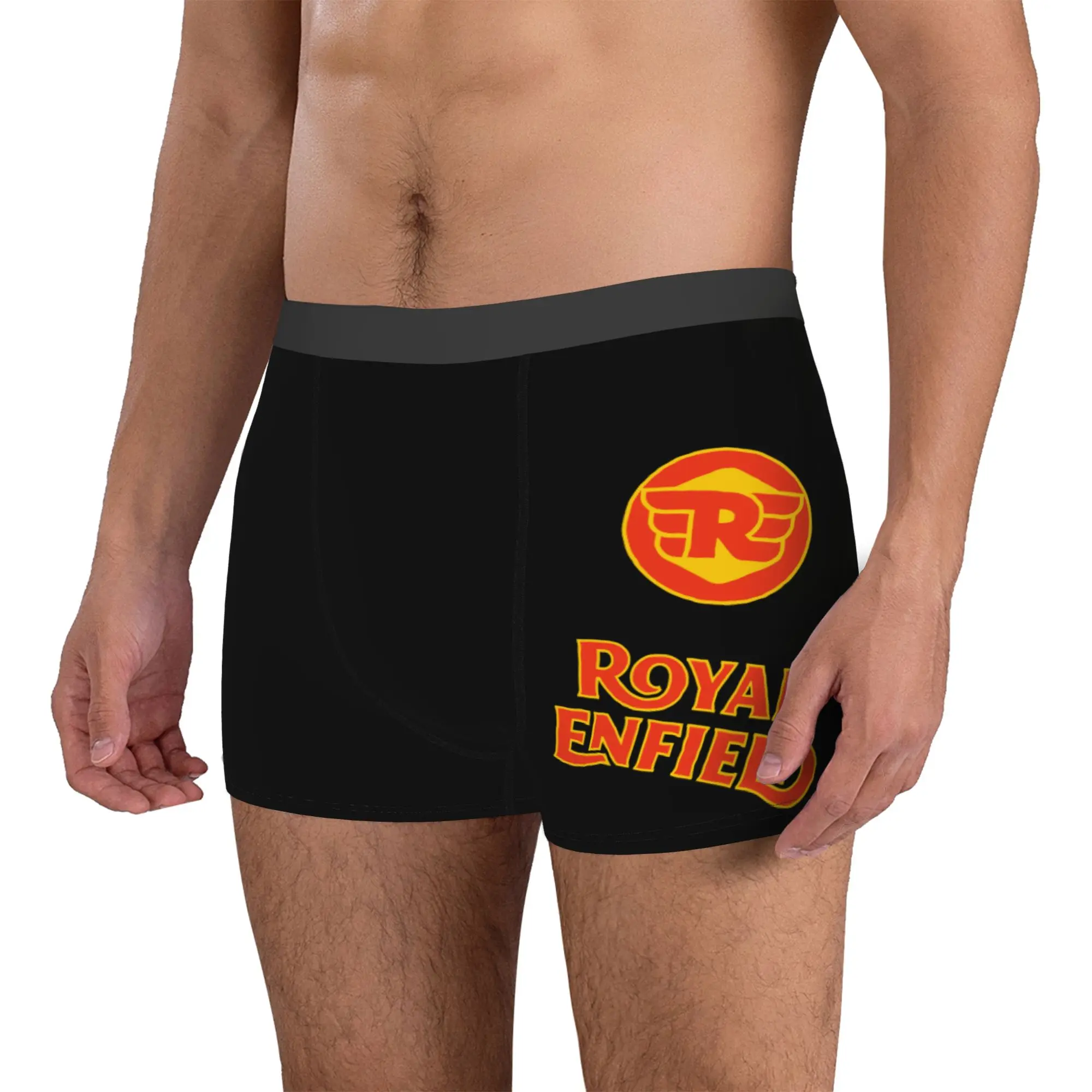 Custom Male Cool Royal-Enfields Bicycles Motor  Underwear Motorcycle Cycling  Boxer Briefs Stretch Shorts Panties Underpants