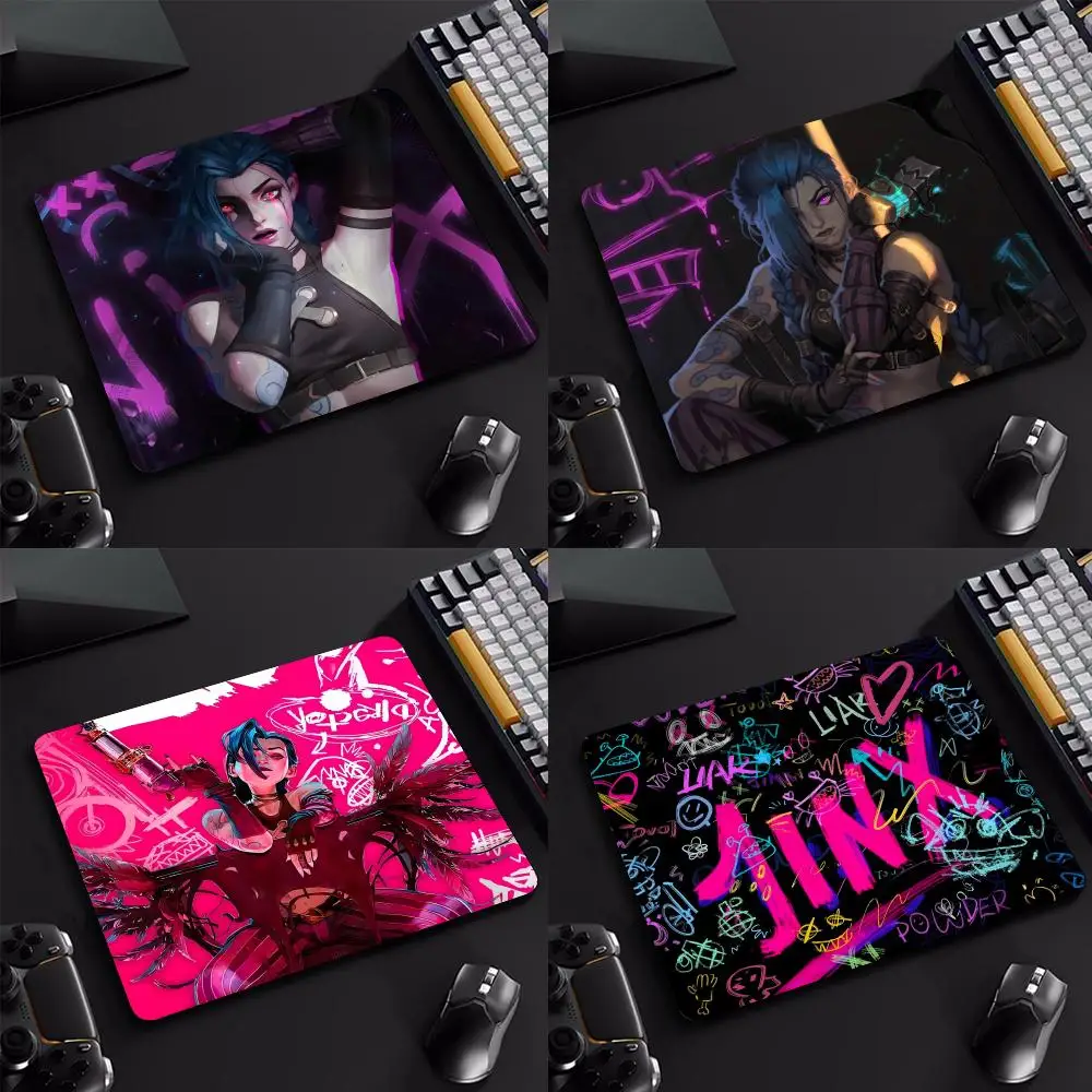 Arcane League L-LOL Jinx Mouse Pad Cartoon rubber Small mouse pad desktop computer office keyboard e-sports ROGs game