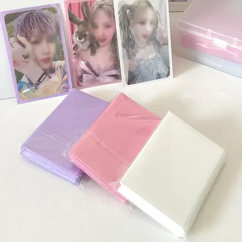 Bilashmart Sharkbang 50pcs/Lot Holo Card Sleeves 61x91mm 20C Macaron Color Kpop Holder For Postcards Films Game Cards Photocard Protector