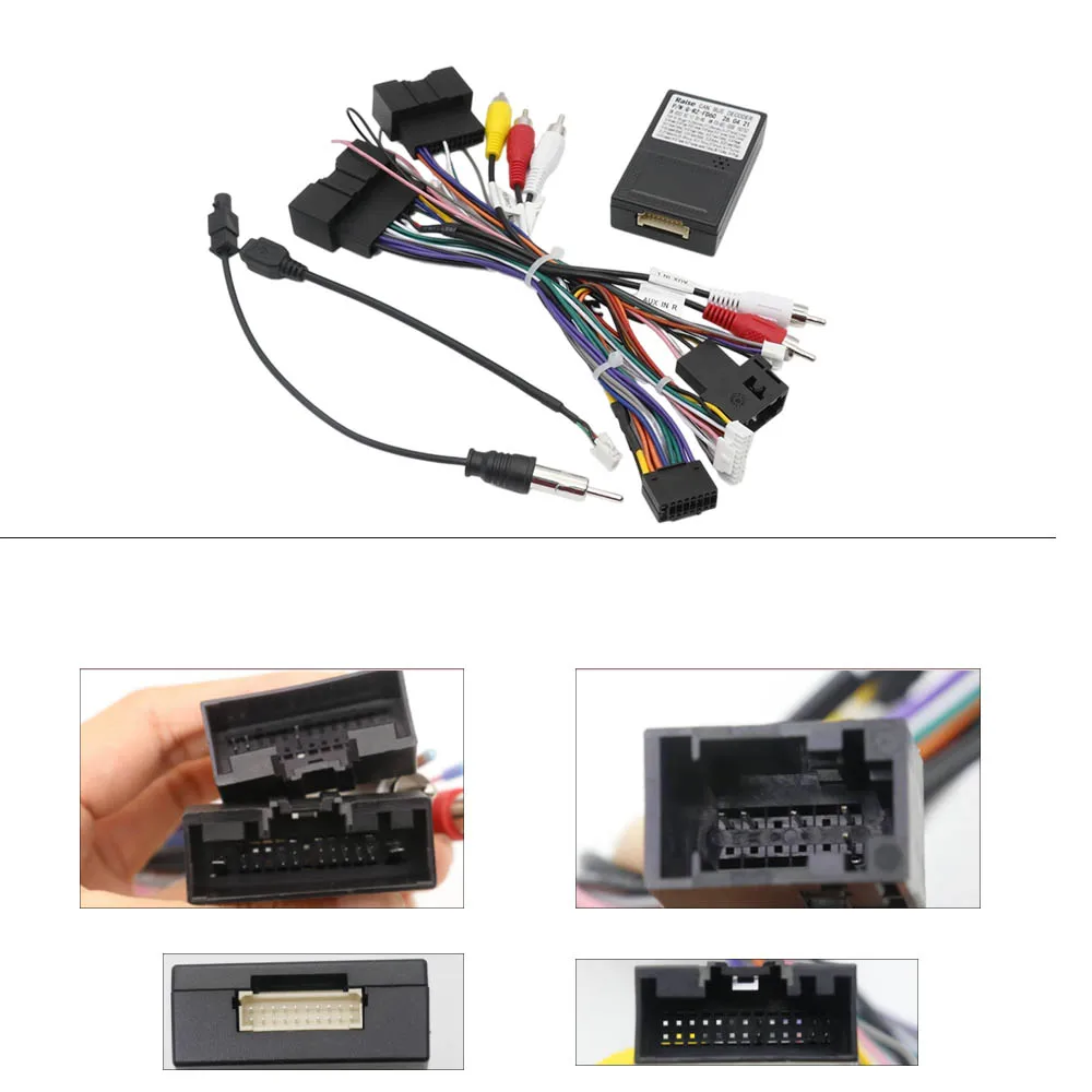 16PIN Android Wiring Harness with CANBUS Decoder for Ford Fiesta Focus Mk3 Tourneo Courier Edge 2012+