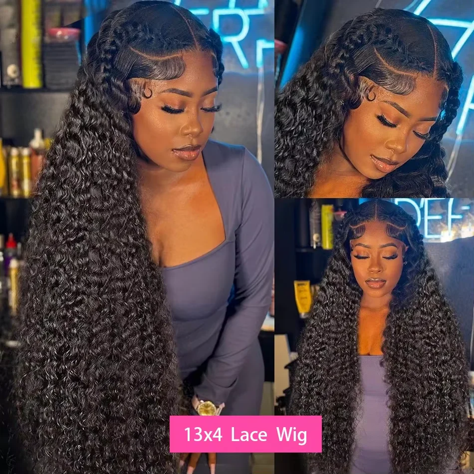 250 Density Thick Bouncy Deep Wave Wigs Human Hair 40 Inch Extra Long Natural Style 13x4 13x6 HD Lace Frontal Wigs Soft Comfortable for All Occasions image 7