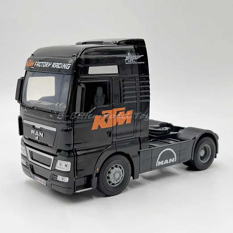 Joy City  1:32 Diecast Truck Model Toy Man TGX Black Tractor Vehicle Replica Collector Edition