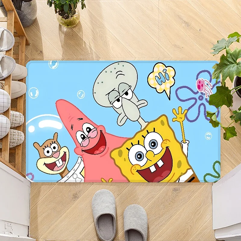 

Cartoon cute S-spongebobs Door Mat Entrance Non-slip Doormat Washable Kitchen Carpet Hallway Rugs Bathroom Bath Door Mats