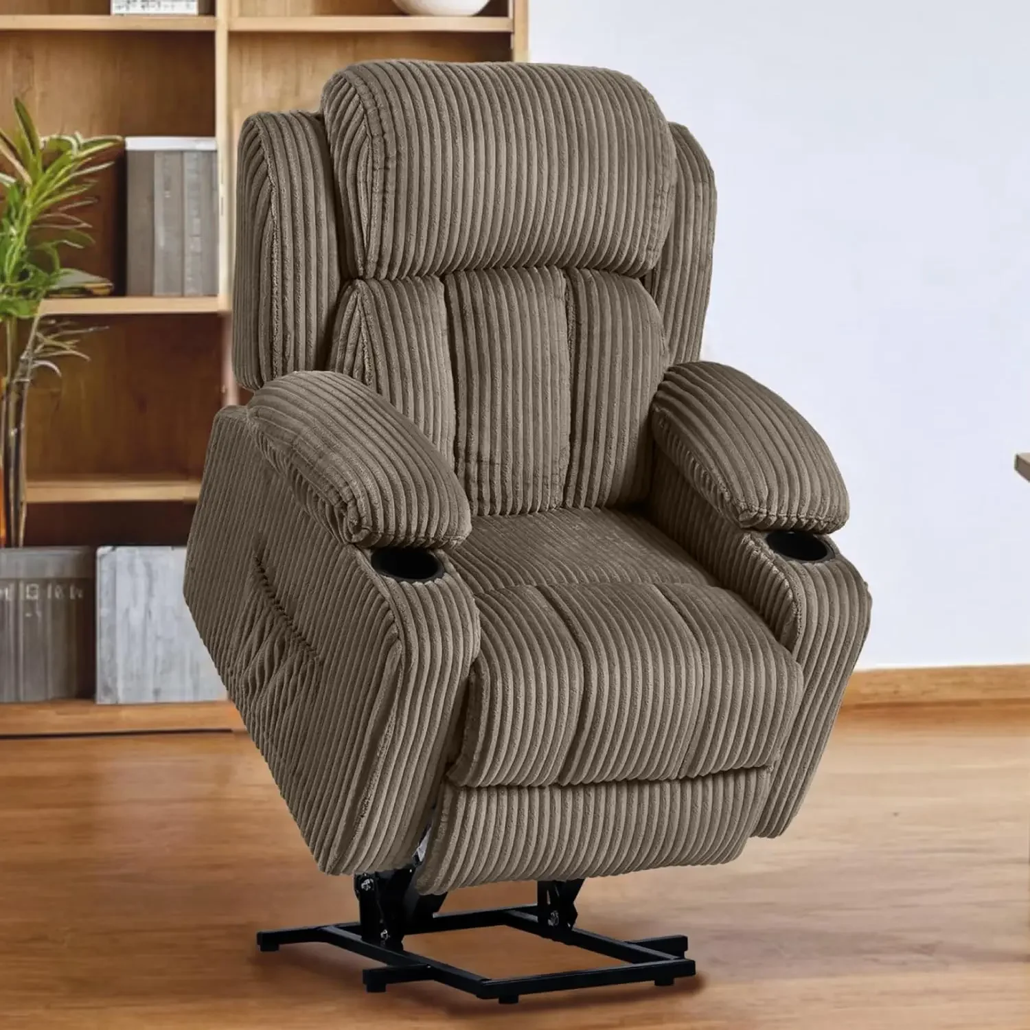 XL31 Power Lift Recliner Chair for Elderly and Heat Electric Lift Reclining Chair w/Cup Holders Side Pockets