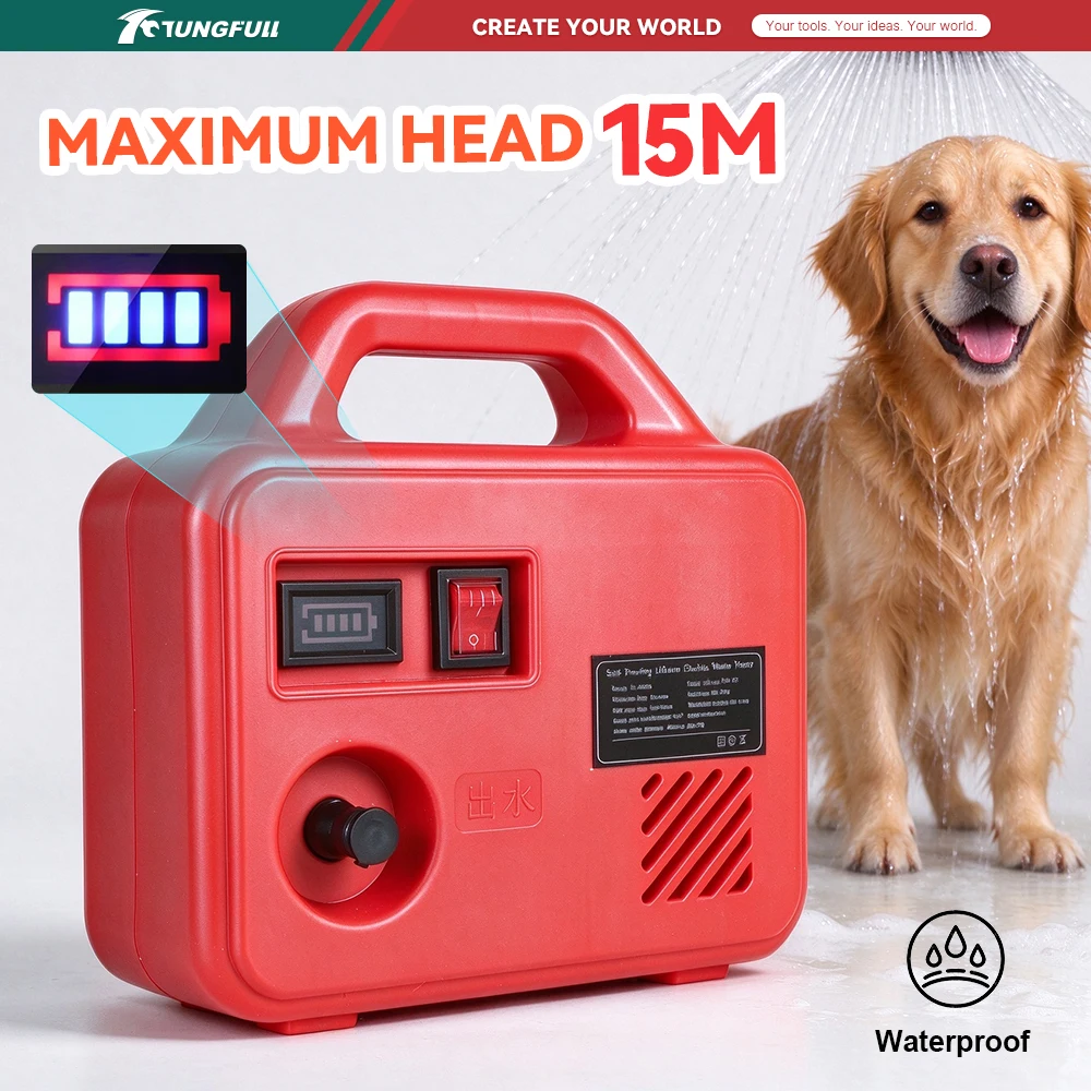 Portable Water Pump Cordless Electric Transfer Pump One Key Start Lightweight Portable Body for Boat Deck Washing