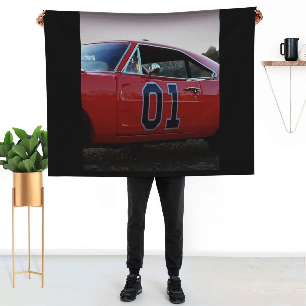 General Lee Diecast Model Throw Blanket Stylish Decor Blanket Gift for Friends Roommate