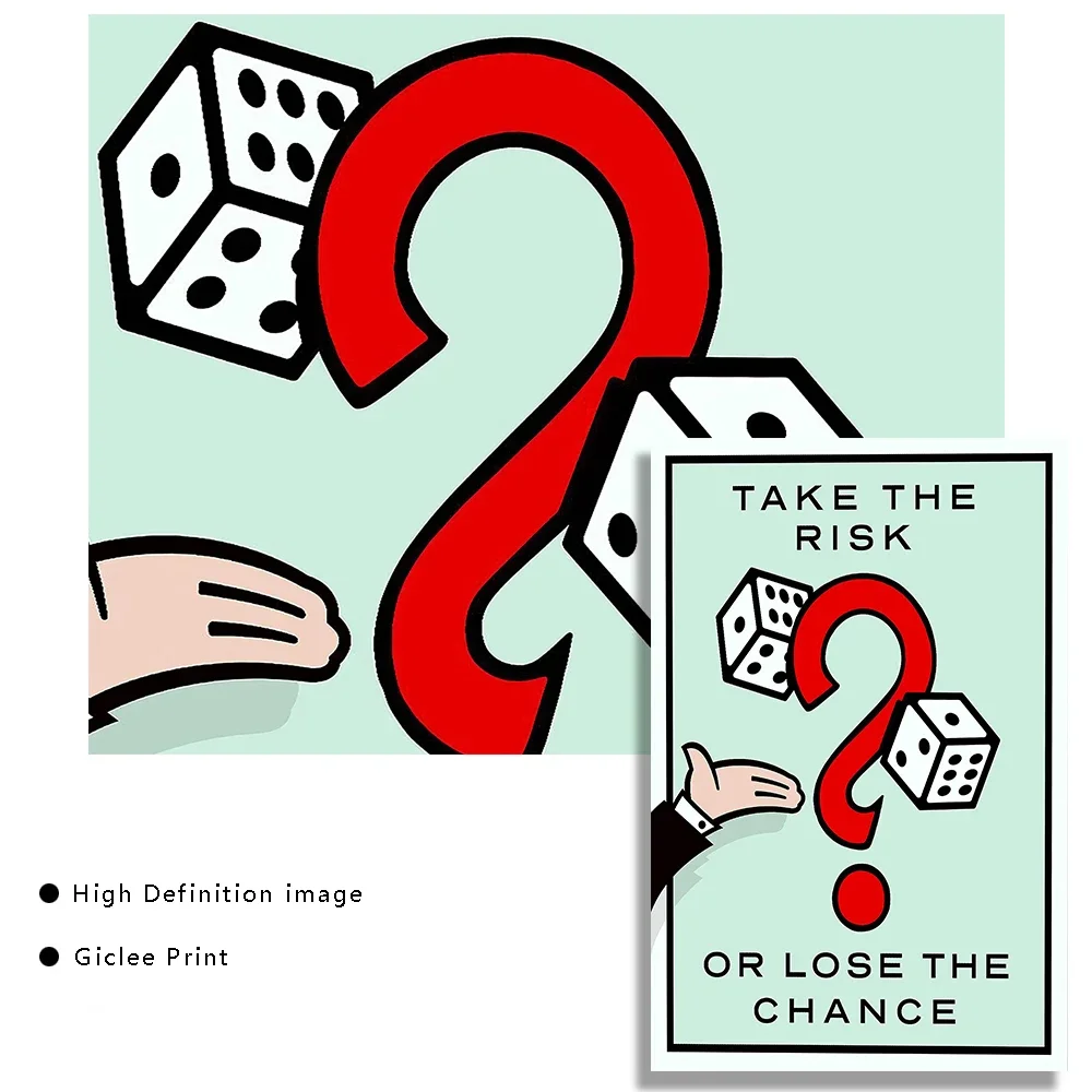 احتكار المليونير المال قماش اللوحة الزخرفية تحفيزية إقتباس ملصق فني الكرتون الشكل جدارية ديكور جدران المنزل الصورة