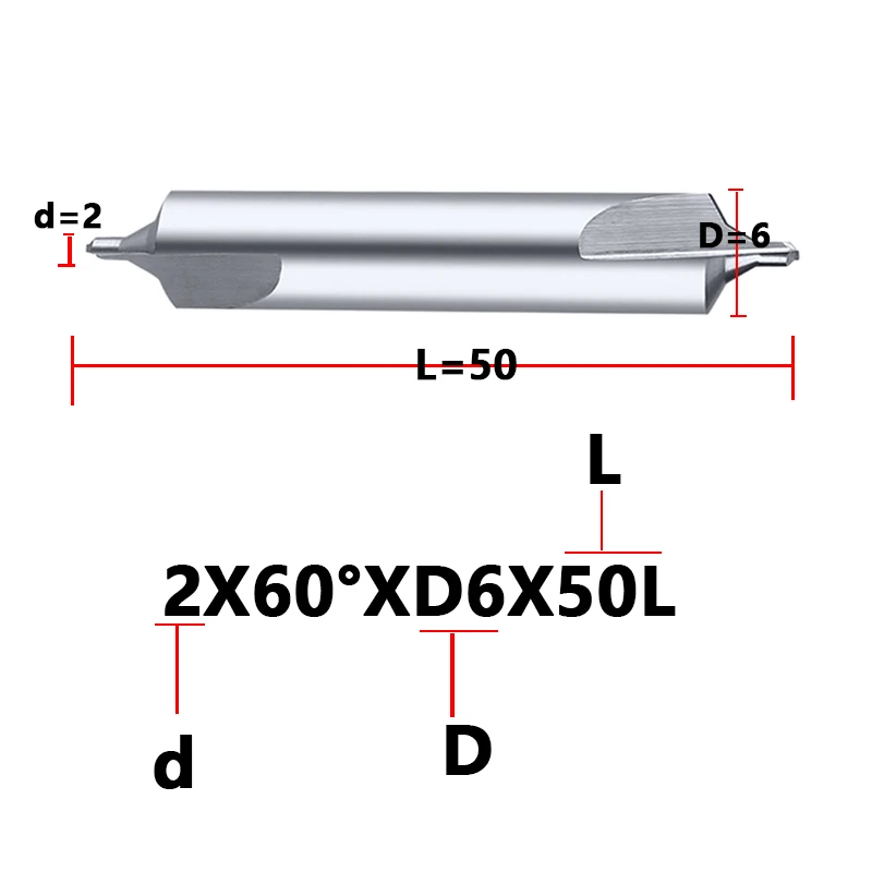 Taladro central de acero de tungsteno de 60 grados, herramienta de centrado tipo A/B, broca de aleación de procesamiento, máquina de posicionamiento CNC alargada D4