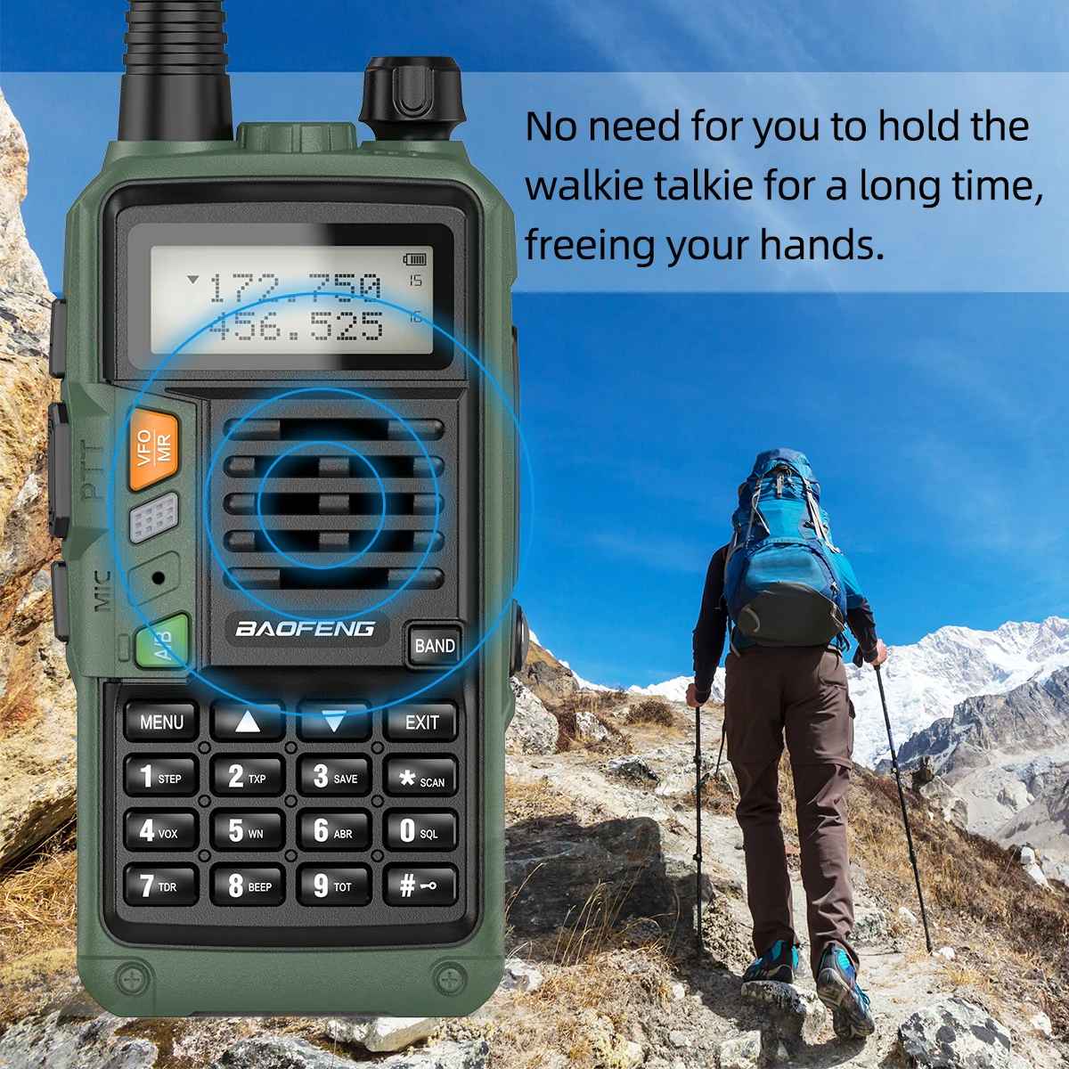 BAOFENG UV-S9 Plus Poderoso Portátil UHF VHF Banda Dupla 16 KM Longo Alcance À Prova D 'Água Walkie Talkie Ham Rádio em Dois Vias